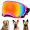 Große Hunde-Sonnenbrille mit verstellbarem Riemen, UV-Schutz, Winddicht, geeignet für mittelgroße und große Hunde, Augenschutz, weiche Hundebrille