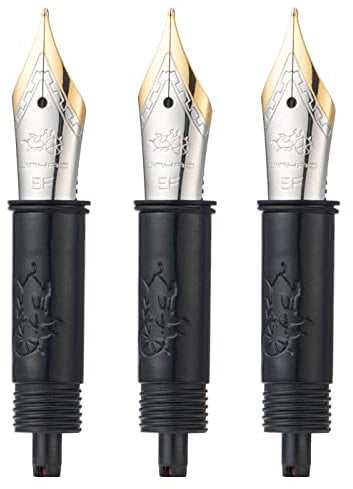 Set of 3 Jinhao 82 Fountain Pen Extra Fine Nib with Black Section Feed Gold Trim-Compatible with Jinhao 82, 88, 95, 82 Mini, 92, 100 Mini Fountain Pen