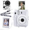 HIYQIN Great Glitter Clear Case with Portable Photo Box Compatible with Fujifilm Instax Mini 12, Instant Mini 12 Case with Accessories - Glitter White