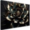 Feeby Bild Auf Leinwand Blumen 3D 60x40 cm 1 tlg Modern Leinwandbilder Bild auf Leinwand Kunstdruck Wand Bild Wanddeko Design Schlafzimmer Büro Flur Hotel Spa Wohnzimmer Botanik Pflanzen AI Gold