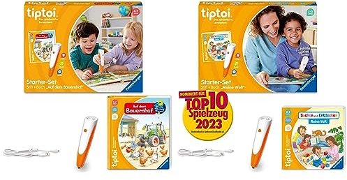 Ravensburger tiptoi Starter-Set 00114: Stift und Bauernhof-Buch & tiptoi Starter-Set 00112: Stift und Bilderbuch Suchen und Entdecken Meine Welt - Lernsystem für Kinder ab 2 Jahren