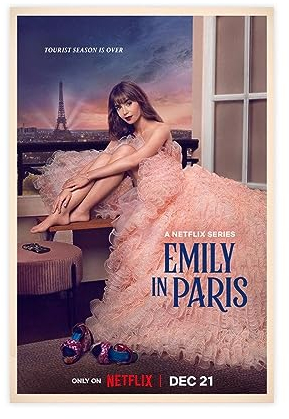 Filmposter – Emily in Paris (2020), Leinwand-Poster, Schlafzimmer, Dekoration, Sport, Landschaft, Büro, Raumdekoration, Geschenk, ungerahmt, 30 x 45 cm