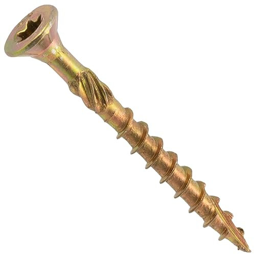 AERZETIX - C69092 - Lot de 100 Vis à bois Ø4x40 mm à tête fraisée - à empreinte étoile Т20 - en acier zingué - menuiserie contreplaqué aggloméré mélaminé terrasse panneaux chevrons bastaings
