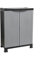 THINIA HOME - Armario de Resina Bajo Almacenaje, Uso Exterior e Interior, Jardín y Terraza, 1 Balda, 2 Puertas, Dimensiones 39x68x92cm (Largo x Ancho x Alto), Color Gris o Negro
