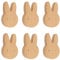 MOROBOR 6PCS Rabbit Shaped Wooden Knobs Single Hole Beech Wood Handles Wood Cupboard Cabinet Handles Knobs for Chest of Drawers with Screws& Expansion Tube