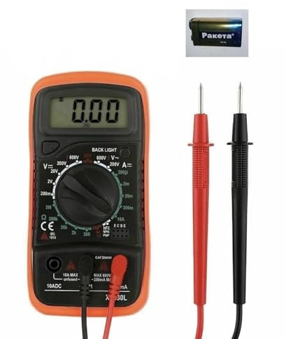 Digital Multimeter Voltmeter Battery Voltage Multi Tester AC DC Volt OHM Amp Current Meter Continuity Circuit Resistance Diode Ammeter Electrical Tester with Test Leads Backlight LCD Display