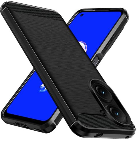 ivoler Silikon Hülle für Asus Zenfone 10 / Asus Zenfone 9, [Militärischer Schutz] Stoßfest Handyhülle, Dünne Weiche Flexible TPU Kratzfest Schutzhülle Anti-Fingerabdruck Case Cover, Schwarz