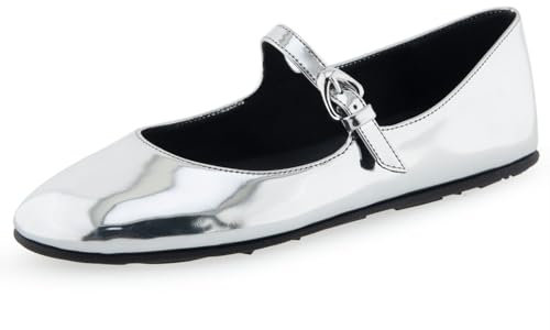 Aerosoles Damen Perry Mary Jane Schuh, Silberfarben, spiegelnd, metallisches Polyurethan, 39 EU
