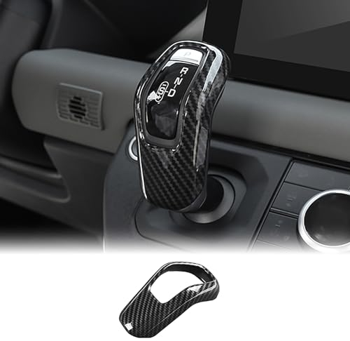 KUNGKIC ABS Für Land Rover Defender 2020-2024 Auto-Schalthebelknauf-Abdeckung Aufkleber Getrieberahmen Auto Zubehör Innere Teile Trim Maßgeschneiderter Fahrzeugdesign (Kohlefaser-Muster)
