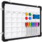 Kwznob Abwischbar Kalender Whiteboard für Wand, 30x40 cm Magnetisch White Board (Schwarz)
