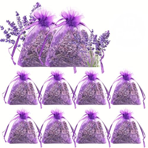 10 Stück Lavendelsäckchen - 10g Lavendel Duftsäckchen, Getrocknet Lavendel Gegen Motten, Lavendel Säckchen Lavendel Getrocknet Duft Mottenschutz für Kleiderschrank/Kleidung/Schubladen (100g)