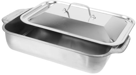 Cabilock Bandeja para Asar de Acero Inoxidable Rectangular para Hornear Bandeja para Pescado Bandeja de Metal Portátil