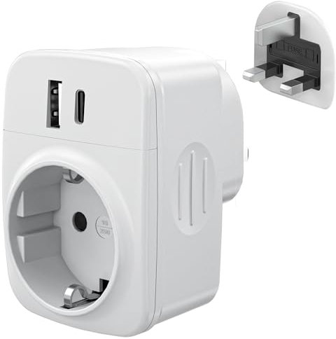 Adattatore Presa Inglese - Adattatore Universale da Viaggio - 3250W Adattatore UK per Gran Bretagna, Qatar, Irlanda, Gambia