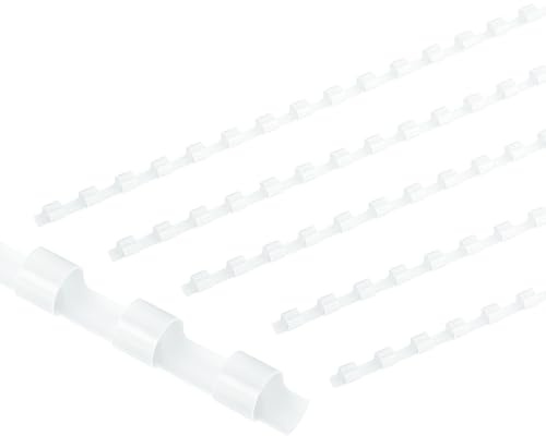 PATIKIL 6mm (1/4) Peignes de Reliure en Plastique, 100 Pièces 21 Anneaux Peignes de Reliure 20 Feuilles Capacité de Format Lettre pour Relier des Feuilles de Papier, Blanc
