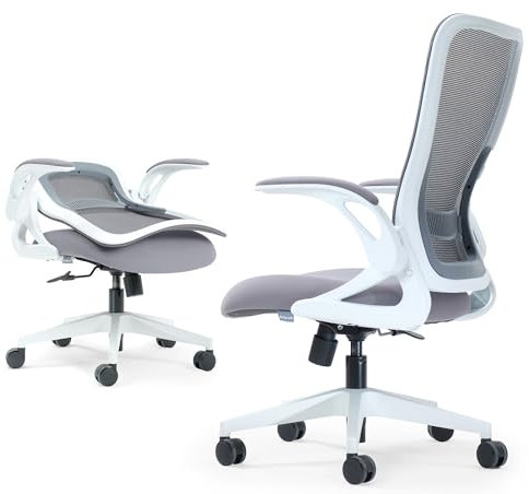 Tervo Model U | Folding Office Chair for Small Spaces | Ergonomic Design with High Rebound Mesh | Computer Desk Chair for Gaming | For Adults & Kids | Foldable & Compact with Flip Up Arms