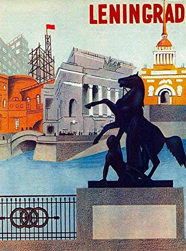 Metallschild Leningrad St. Petersburg Udssr Russland Statue Vintage Blechschild Vintages Nostalgie Blechschild Vintage Eisenmalerei Für Office Badezimmer Küche 30x40cm