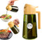 YARRAMATE 470 ml pulvérisateur d'huile foncé anti-lumière de cuisson 2 en 1 flacon de qualité alimentaire Bouteille en verre vert de pour la cuisine (orange)