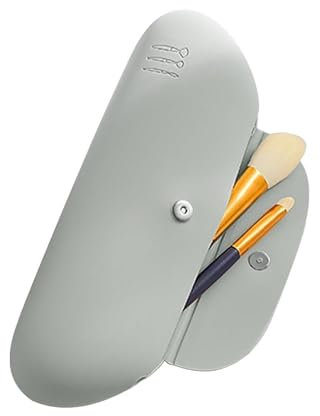 TUCANA Upgrade Travel Makeup Brush Holder with Magnetic Closure - Organize & Secure Your Brushes (Grey)