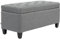 HOMCOM Sitzbank Polsterbank mit Stauraum Truhenbank Flur Schlafzimmer Wohnzimmer leinenartiges Polyester Gummiholz Hellgrau 100 x 40 x 44 cm