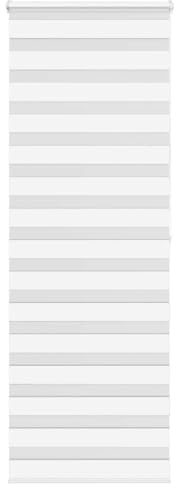 vidaXL Zebrarollo Weiß 70x200 cm Stoffbreite 65,9 cm Polyester, Zebra-Rollo, Doppelrollo, Zebra-Jalousie für Fenster, Doppelrollo, Zebra-Rollo