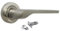 Modern Satin Nickel Lever on Rose Plate Door Handle UNO + Tubular Latch