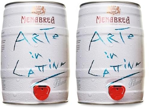 MENABREA - Birra Pils - Arte In Lattina - Fustino da 5L - 5000 ml (Confezione da 2)