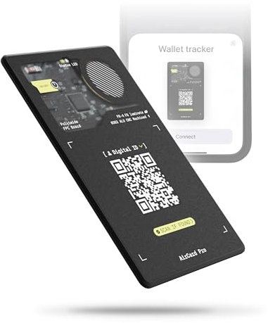 Rolling Square AirCard Pro -Tracker Card Ultra Mince Bluetooth, Air Traceur Tag Carte Compatible avec Apple Find My avec Charge Wireless - Traqueur Localisateur avec Digital ID, Gadget High Tech Noir