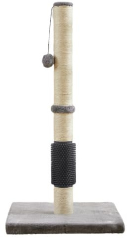 LOS ANDES Griffoir pour chat de 80 cm de haut avec brosse de toilettage auto-peigne, grattoir robuste en sisal naturel avec boule de suspension pour chats d'intérieur de petite, moyenne et grande