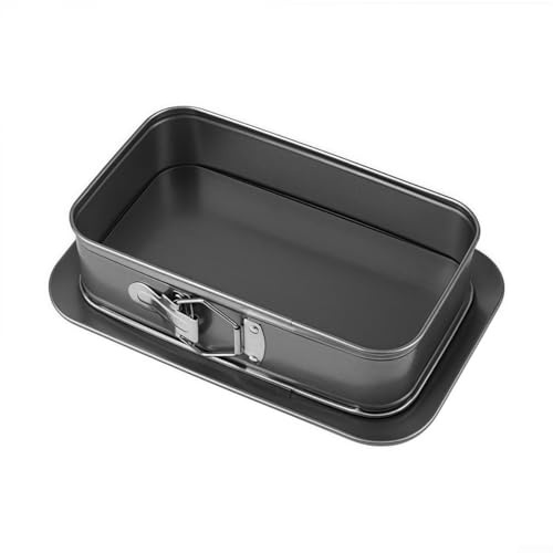 Eawfgtuw Rechteckige Springform mit abnehmbarem losem Boden, kohlenstofffreier Stahl, Backform für Käsekuchen, Tiramisu, Mousse, Pizza und Brot, 28 x 18 x 6,5 cm