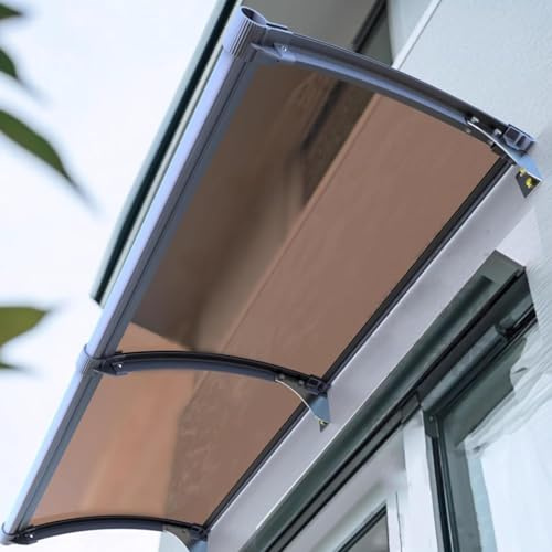 JHIAADEY Polycarbonat TüRvordach Aluminium Pultvordach, Vordach FüR EingangstüR, Regen- Und Schneeschutz, Sonnenschutz, for Garagen, HauseingäNge, Fenster, Terrassen(80 * 220cm/31.5 * 87in)