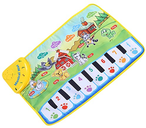 Jectse Tier Singen und Lernen Farbe Interaktive Baby-Musikmatte, Faltbare Klaviermatte, Pädagogisch für
