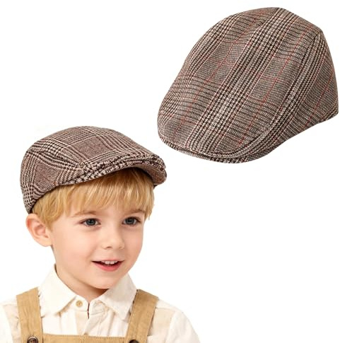 Kinder Flachkappe für Jungen und Mädchen 2-4 Jahre alt, Vintage Newsboy Hut Kleinkind Künstler Hut Baskenmütze Peaky Blinders Huts für den täglichen Trag Schulspiel Victorian Kostüm