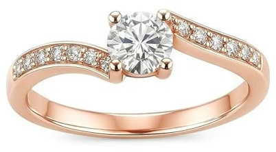 Skcess 9K Roségold Ring für Freundin, Eternity Ring Moissanit Def Moissanit Größe 52 (16.6)