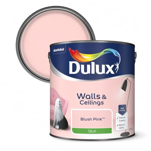 DRW Blush Pink Silk Emulsion Paint 2.5L | Interior Wall and Ceiling Paint | Smooth Mid Sheen Silk Finish | Durable Everyday Room Paint for Living Room Bedroom Hallway and Dining Room