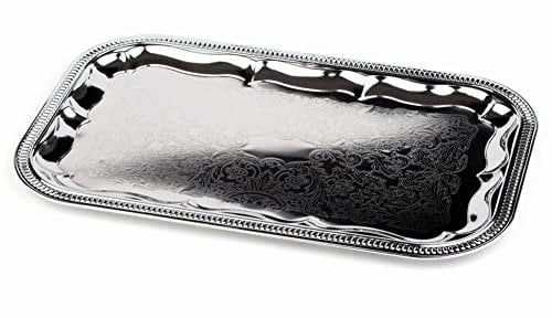 APS 00394 GN 1/1 Partyplatte 53 x 32,5cm, Metall vernickelt und glanzverchromt, Innenfläche ziseliert, Rand eingerollt