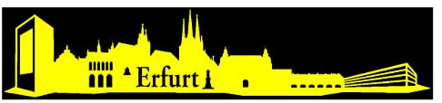 Skyline4u Aufkleber Erfurt Skyline mehrere Größen 15 x 3,1cm gelb