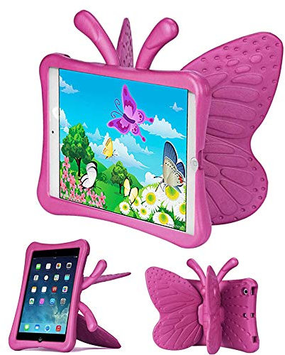 Tading Funda para iPad Mini 4 3 2 para los niños, Shock Proof Material EVA Lightweight Kids Protector Cover con pie de Apoyo para Apple iPad Mini 3 / Mini 2 / Mini 7.9 Pulgadas Tableta, Rosa Caliente