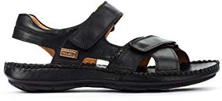 Sandales Plates en Cuir Tarifa pour Homme Color Black