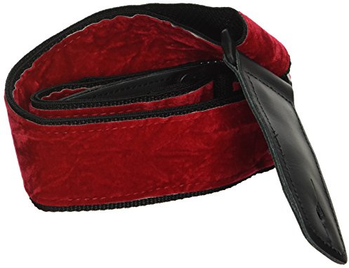Lock-It Straps Crushed Velvet Guitar Strap - Red