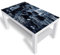 DekoGlas Beistelltisch Couchtisch 'New York City' Sofatisch mit Motiv Glasplatte Kaffee-Tisch, 90x55x45 cm Weiß