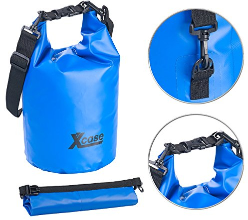 Xcase Packsäcke LKW-Plane: Wasserdichter Packsack, strapazierfähige Industrie-Plane, 10 l, blau (Trockentasche, Packrollen, Reisetasche)