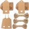 G2PLUS 200stk Geschenk Anhänger, 4.5x9.5CM Kraftpapier Etiketten Tags 300g/m² Geschenkanhänger Etiketten Herz mit Schnur für Hochzeit Geschenke zum Basteln-Braun
