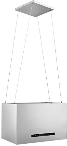 vidaXL Inselhaube Hängend Freihängend Touch-Sensor LCD-Display Kohlefilter Timer Inseldunstabzugshaube Dunstabzugshaube 55cm Edelstahl
