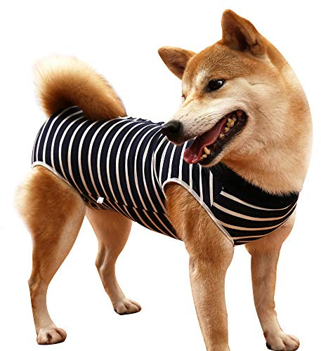 LIANZIMAU Combinaison de Récupération Chirurgicale pour Chien Anti-lécher Costume Protecteur Blessures Abdominales Collier E Alternative Vêtement de Chirurgie pour Chat Animal Domestique