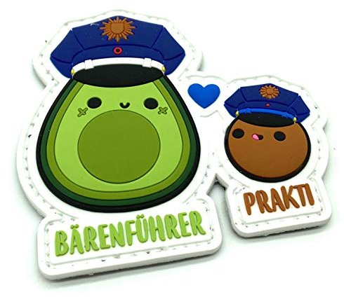 POLIZEIMEMESSHOP Avocado Bärenführer & Prakti Rubber Patch PVC mit Klett - Polizei