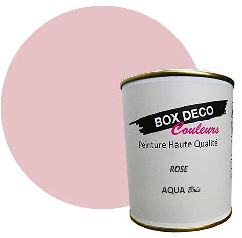 BOX DECO COLORES Pintura mueble madera interior a base de acrílico aspecto mate Aqua Madera - 750 ml, rosa