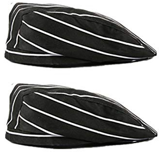 Ulalaza 2Pcs Kitchen Premium Chef Cap Hat Kreativer Baskenmützenhut für Catering Cook Bakers