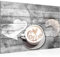 Runa Art Bild Kaffee Küche Modern Wandbilder Esszimmer Küchenbilder 1 Teilig - Made In Germany - Kaffeetasse Holz Grau Beige Flur 012815c