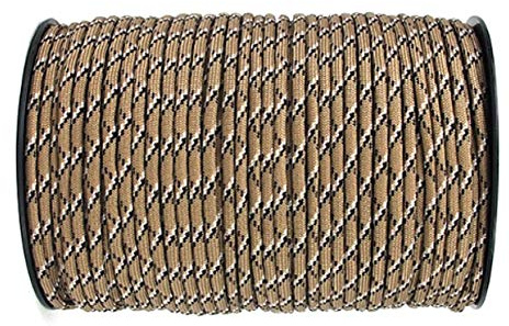 Paracord 550, Reflective Paracord Camping Tent Rope,Reel Paracord 100m, Parachute Tent Guy Cord Rope 4mm, 9 Strand Parachute Cord Polypropylene and Polyester, Desert Camouflage