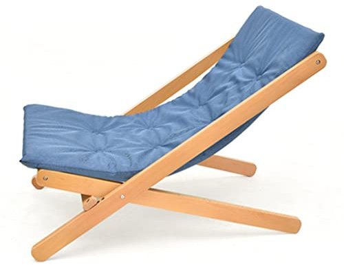 Klappstuhl Gepolstert, Boho Stuhl Schlafzimmer, Moderner Weicher Akzent Stuhl Gepolsterte Liege Mit Holzrahmen Einzel Freizeit Liegestuhl Hochlehner Fauler Sofa Stuhl Für Erwachsene ( Color : Beige )